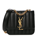 YSL QUILTED LAMBSKIN MONOGRAM SMALL VICKY CHAIN BAG