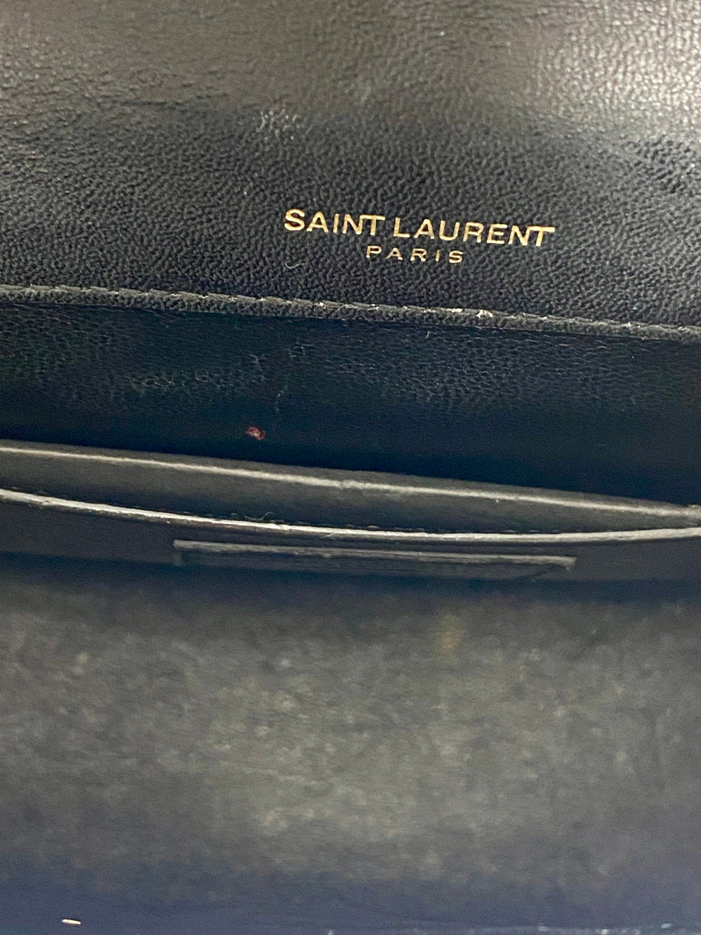 YSL QUILTED LAMBSKIN MONOGRAM SMALL VICKY CHAIN BAG