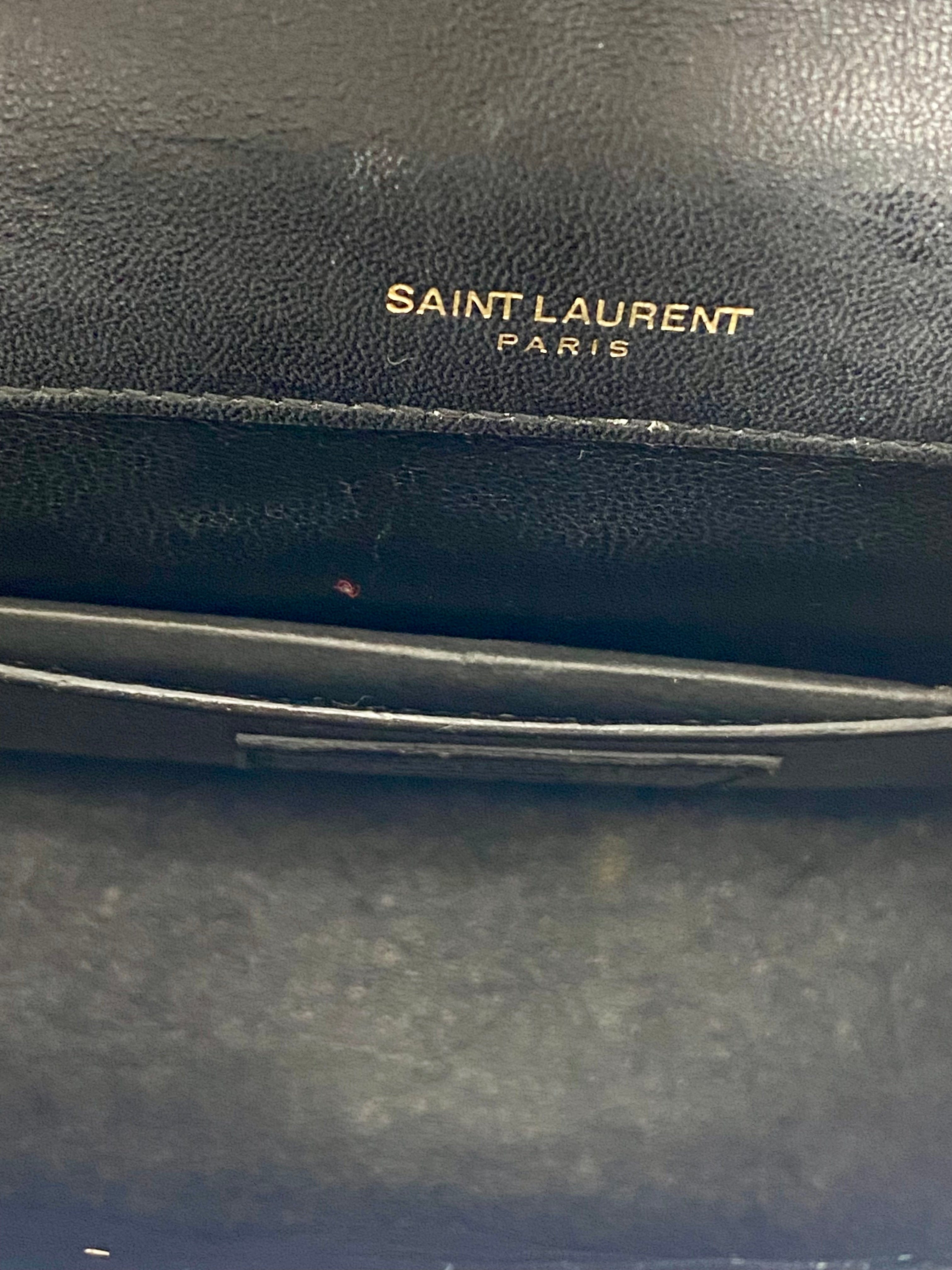 YSL QUILTED LAMBSKIN MONOGRAM SMALL VICKY CHAIN BAG