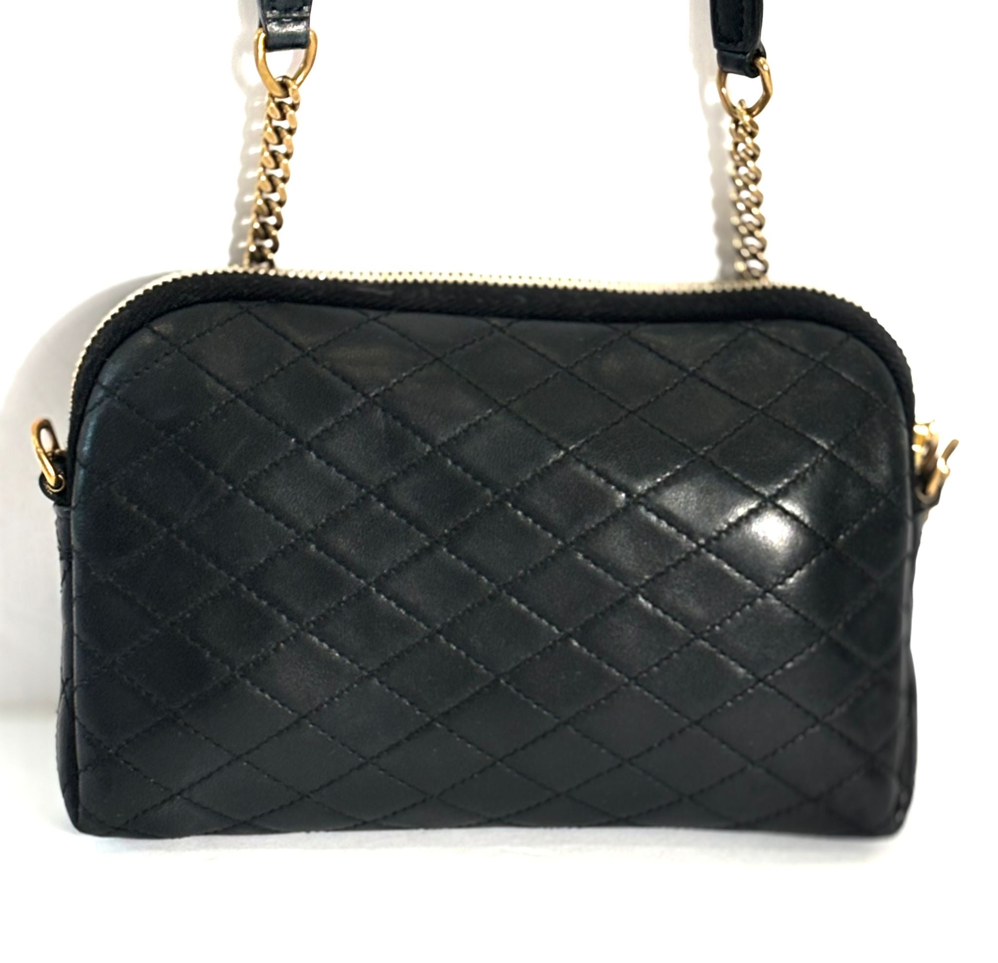 YSL LAMBSKIN QUILTED GABY ZIPPED POUCH CROSSBODY