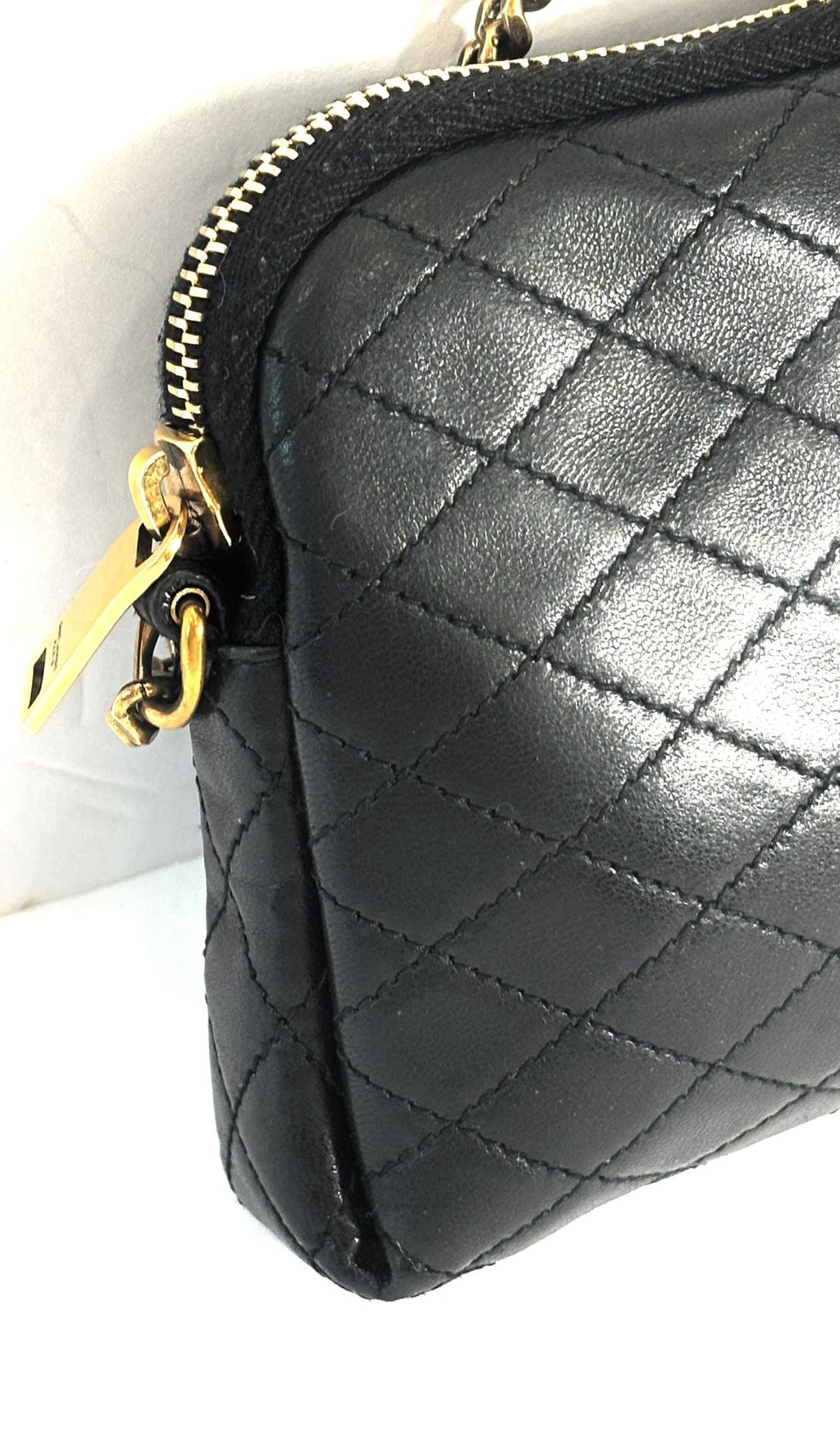 YSL LAMBSKIN QUILTED GABY ZIPPED POUCH CROSSBODY