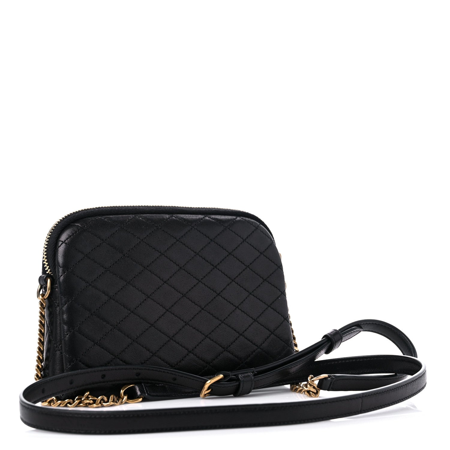 YSL LAMBSKIN QUILTED GABY ZIPPED POUCH CROSSBODY