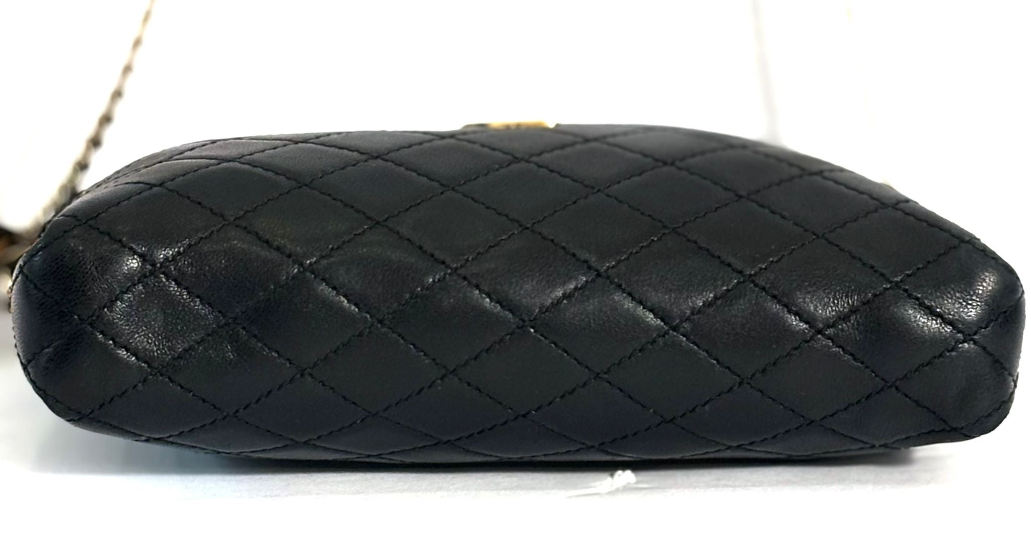 YSL LAMBSKIN QUILTED GABY ZIPPED POUCH CROSSBODY