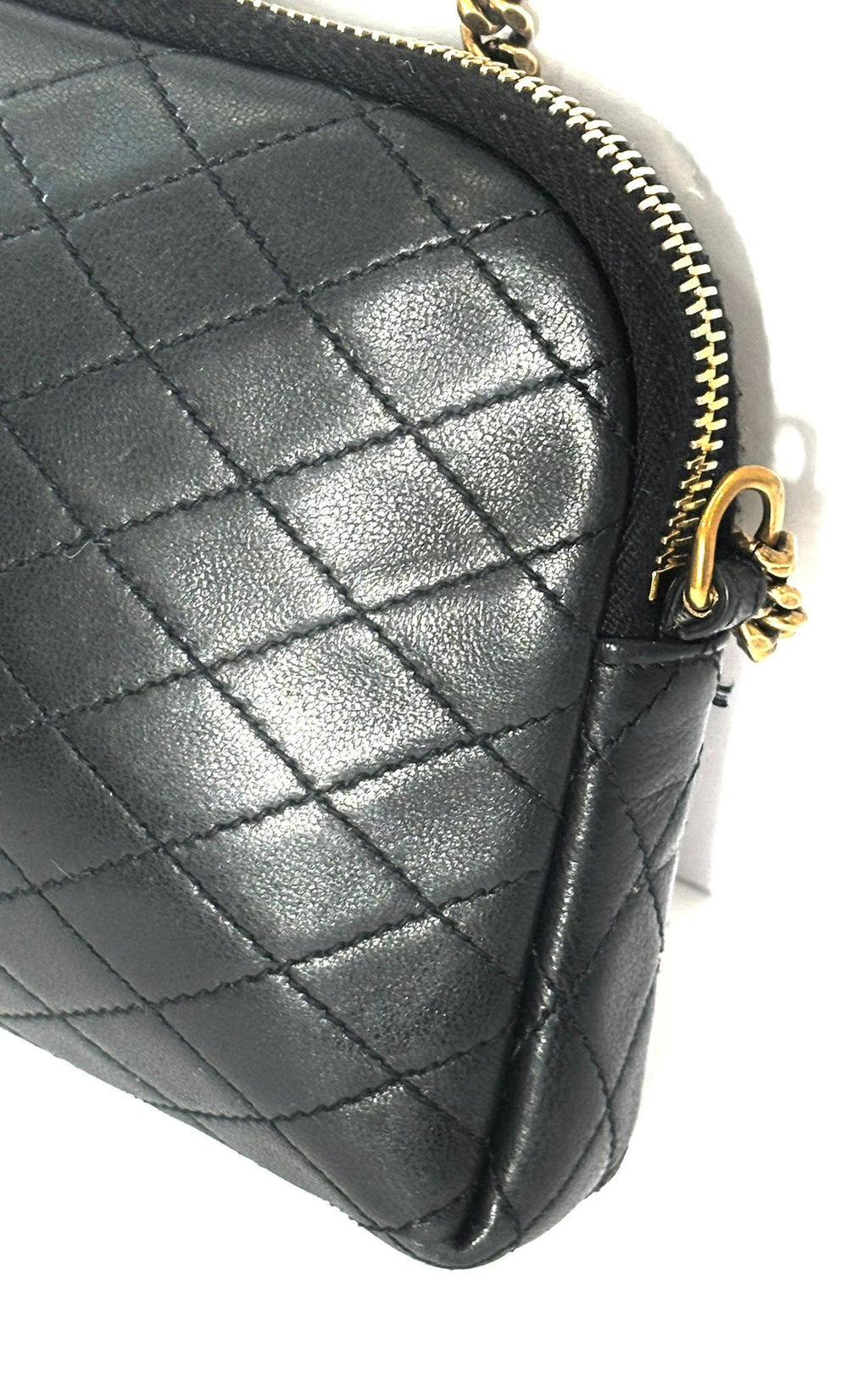 YSL LAMBSKIN QUILTED GABY ZIPPED POUCH CROSSBODY