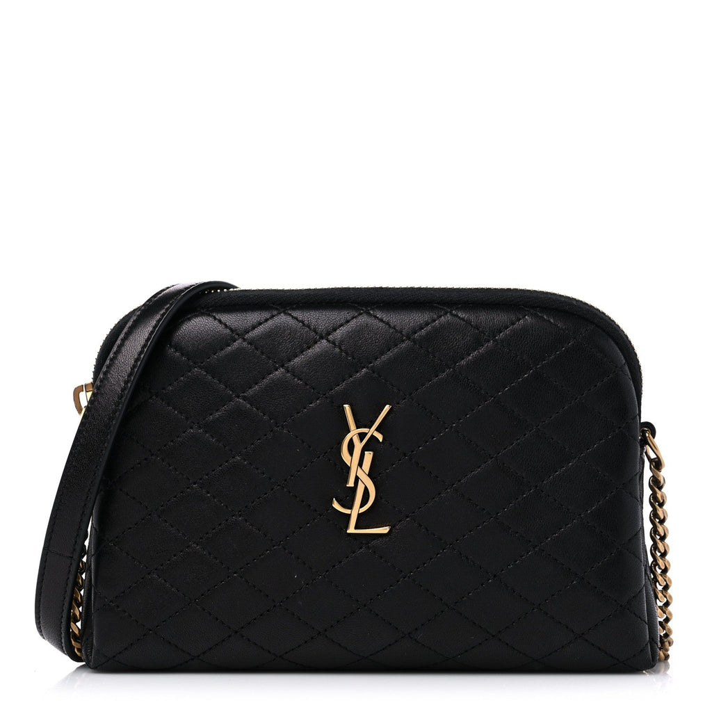 YSL LAMBSKIN QUILTED GABY ZIPPED POUCH CROSSBODY