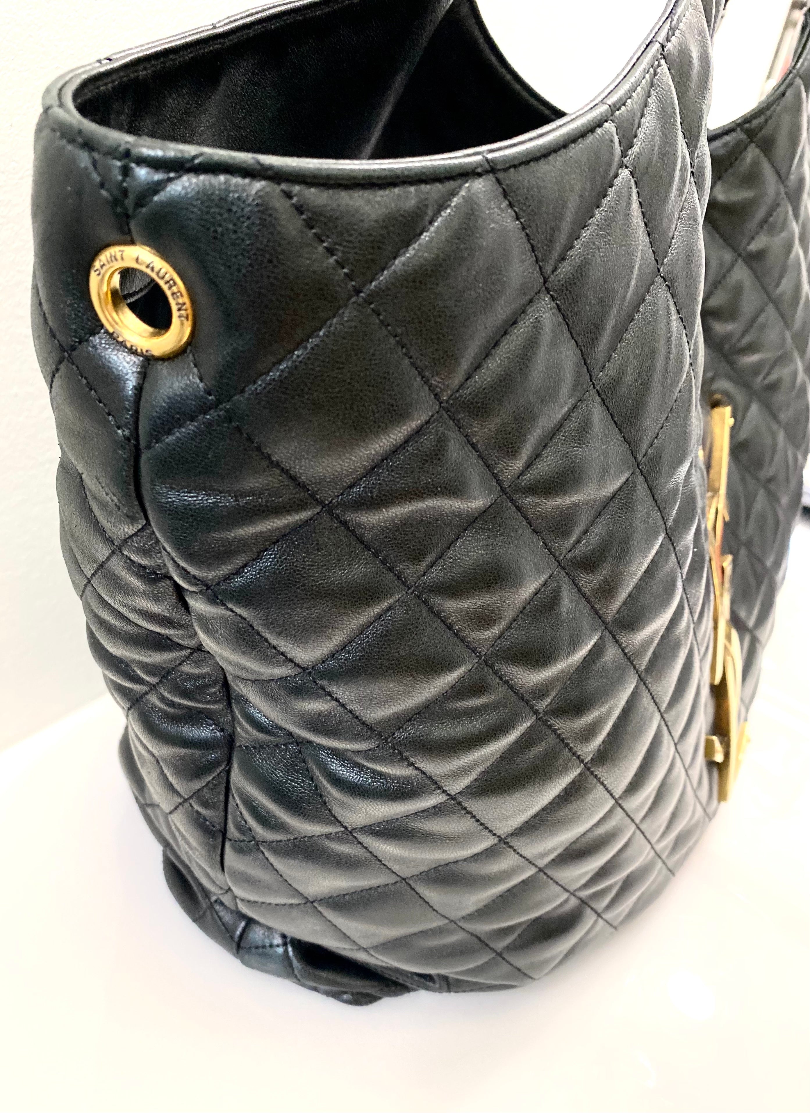 YSL QUILTED LAMBSKIN MAXI ICARE SHOPPING TOTE
