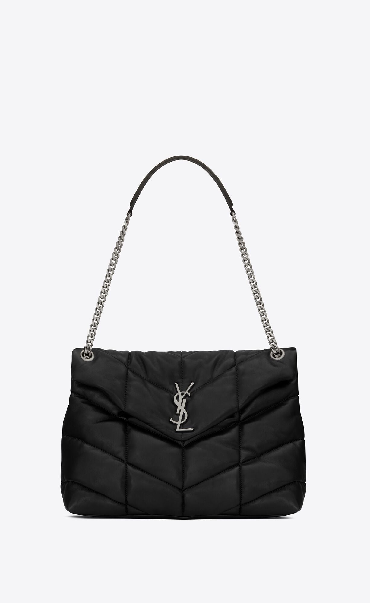 YSL PUFFER LOULOU MEDIUM CHAIN BAG IN QUILTED LAMBSKIN