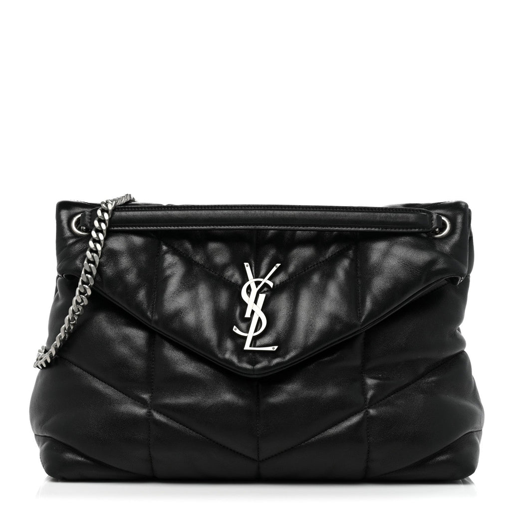 YSL PUFFER LOULOU MEDIUM CHAIN BAG IN QUILTED LAMBSKIN