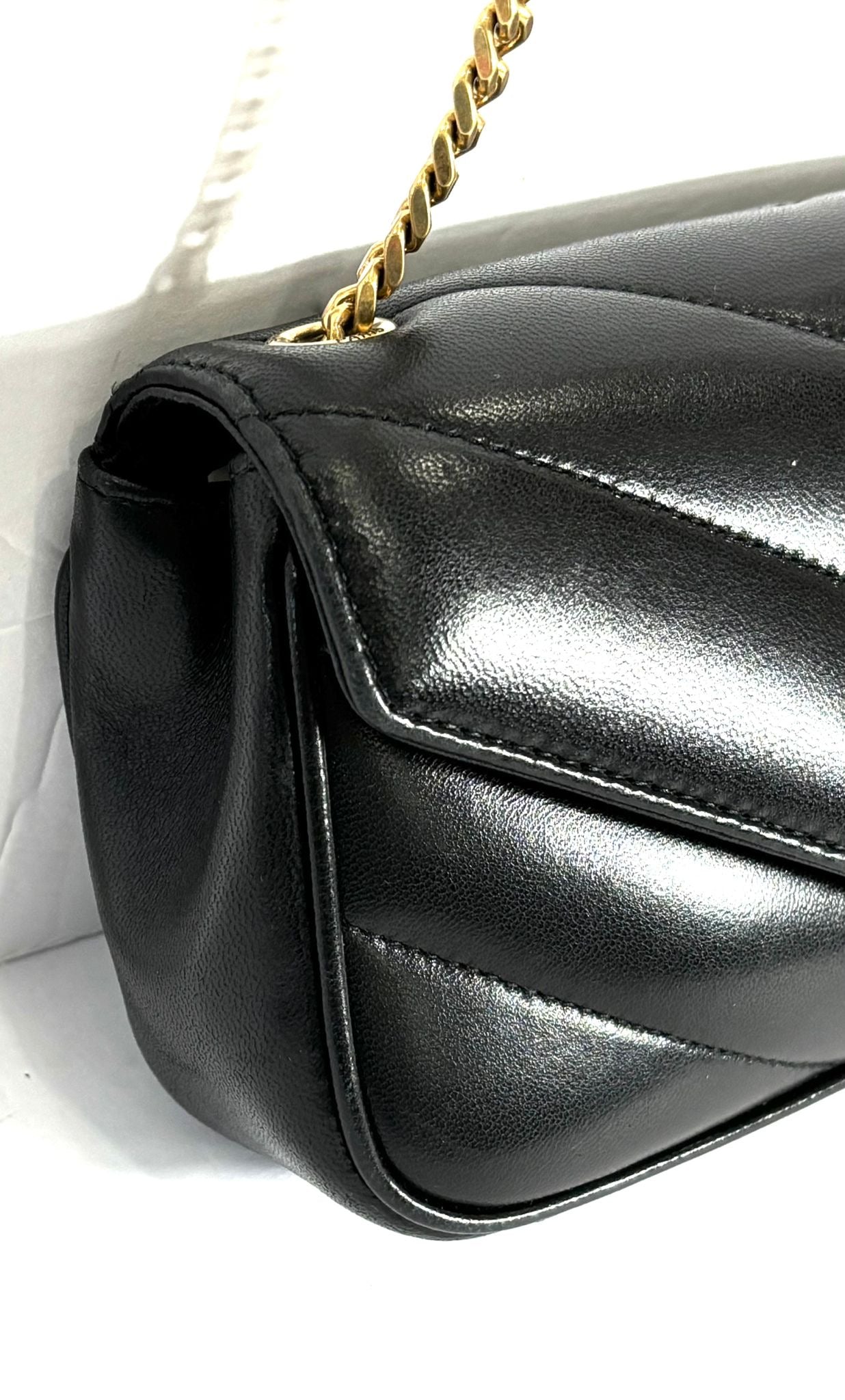 YSL LAMBSKIN QUILTED MONOGRAM MINI LOULOU BAG