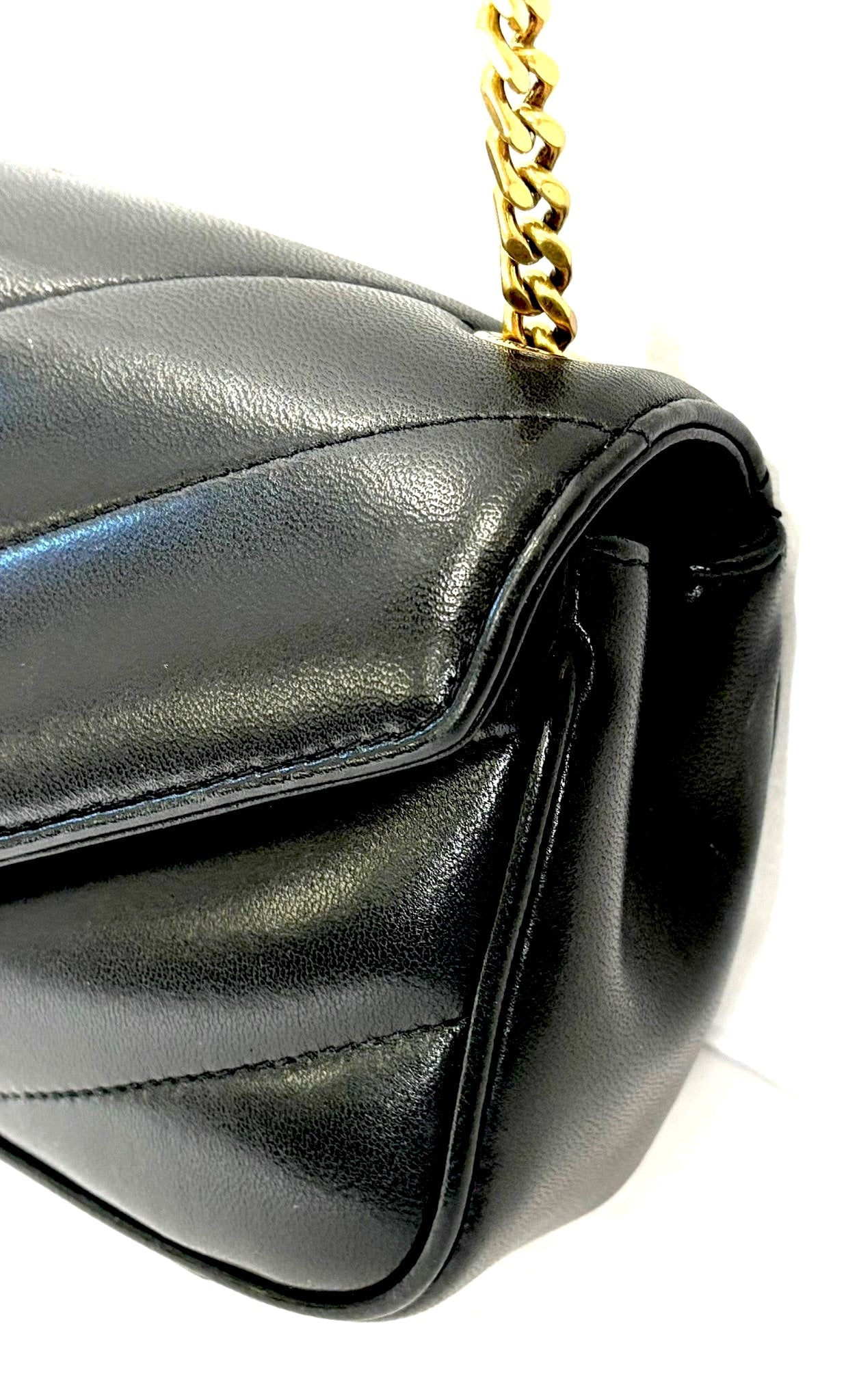 YSL LAMBSKIN QUILTED MONOGRAM MINI LOULOU BAG