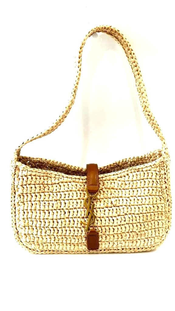 YSL LE 5 À 7 MINI RAFFIA HOBO SHOULDER BAG
