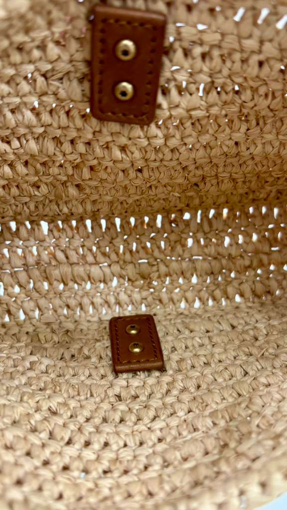 YSL LE 5 À 7 MINI RAFFIA HOBO SHOULDER BAG