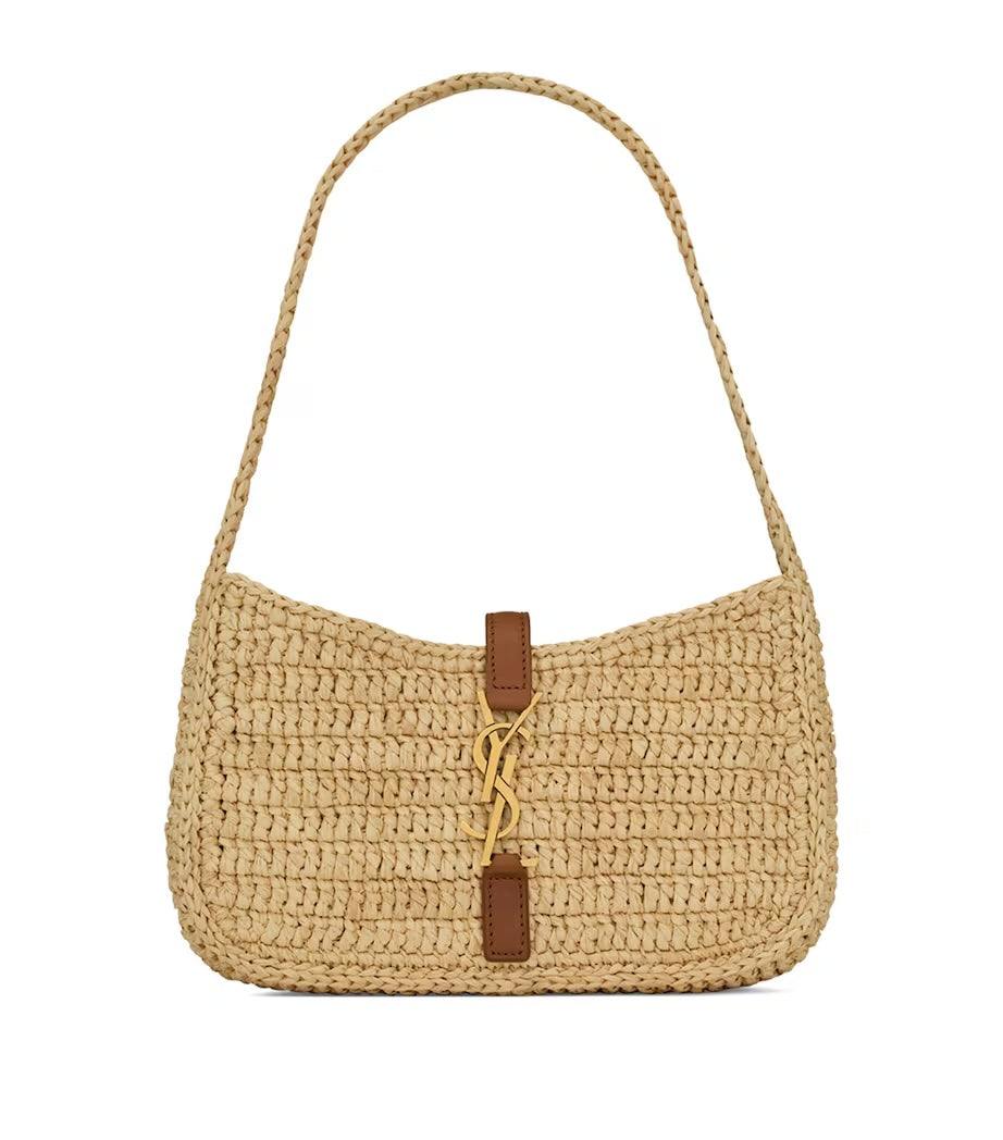 YSL LE 5 À 7 MINI RAFFIA HOBO SHOULDER BAG