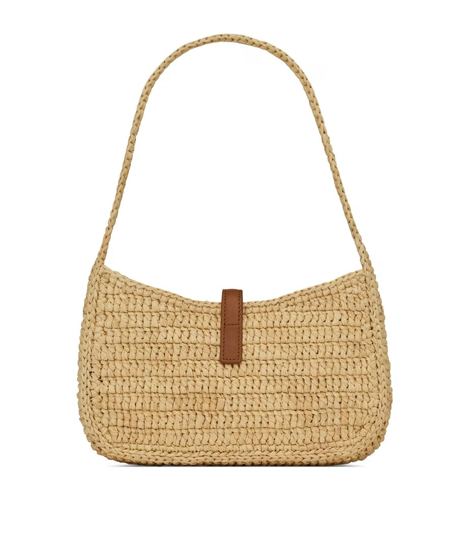 YSL LE 5 À 7 MINI RAFFIA HOBO SHOULDER BAG