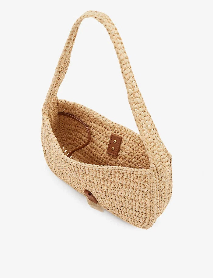 YSL LE 5 À 7 MINI RAFFIA HOBO SHOULDER BAG