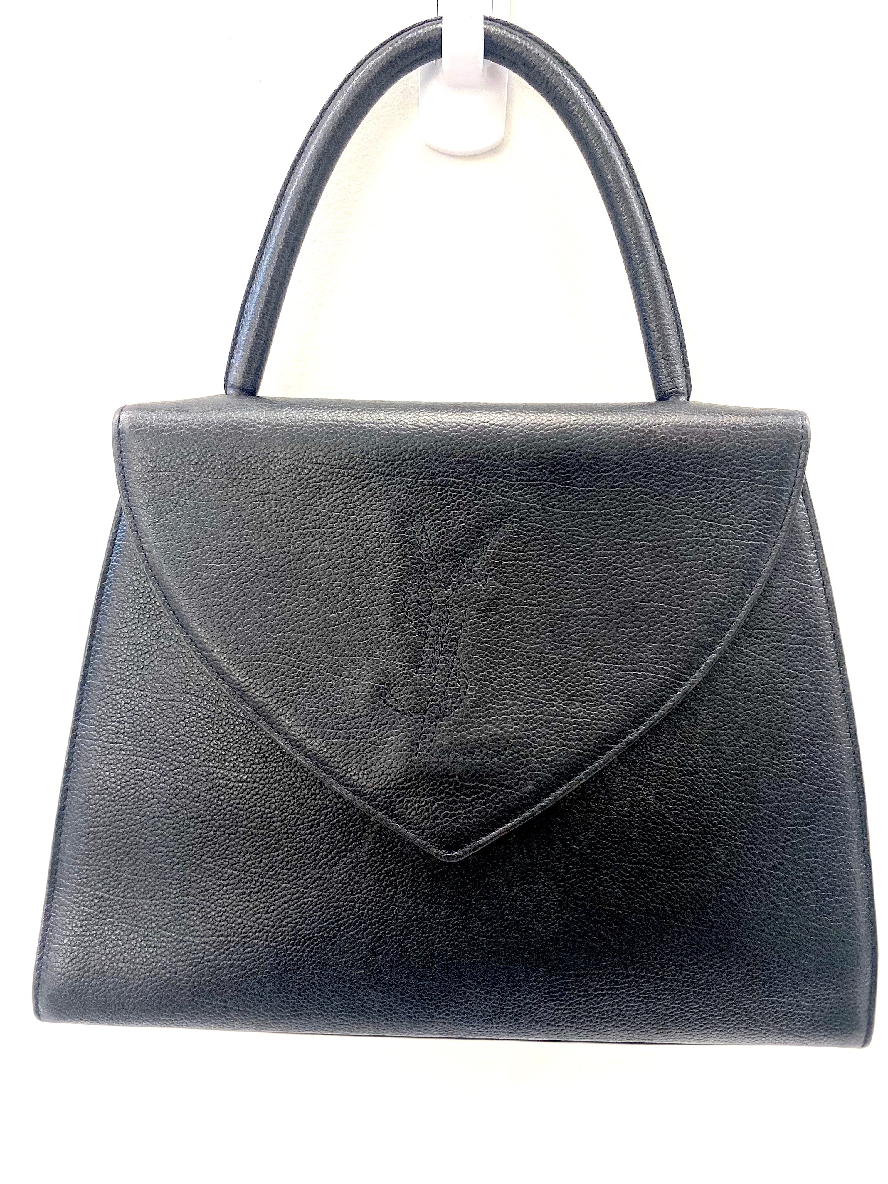 YSL TOP HANDLE LEATHER KELLY SATCHEL