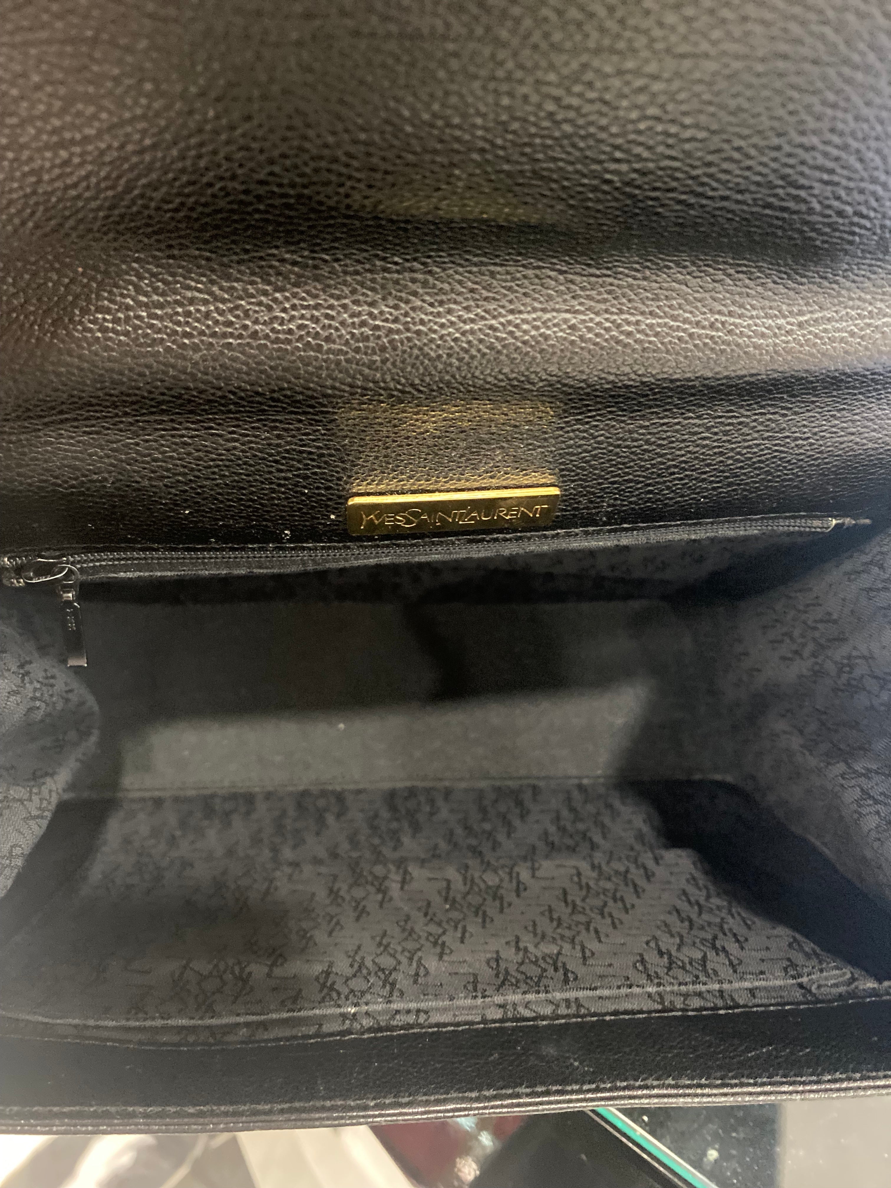 YSL TOP HANDLE LEATHER KELLY SATCHEL