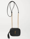 YSL LOU BABY QUILTED GRAIN DE POUDRE LEATHER CHAIN BAG