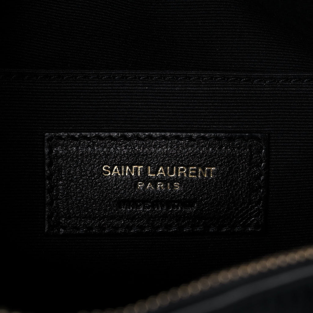 SAINT LAURENT LOU ANIMAL PRINT RAFFIA YSL MEDIUM CAMERA BAG