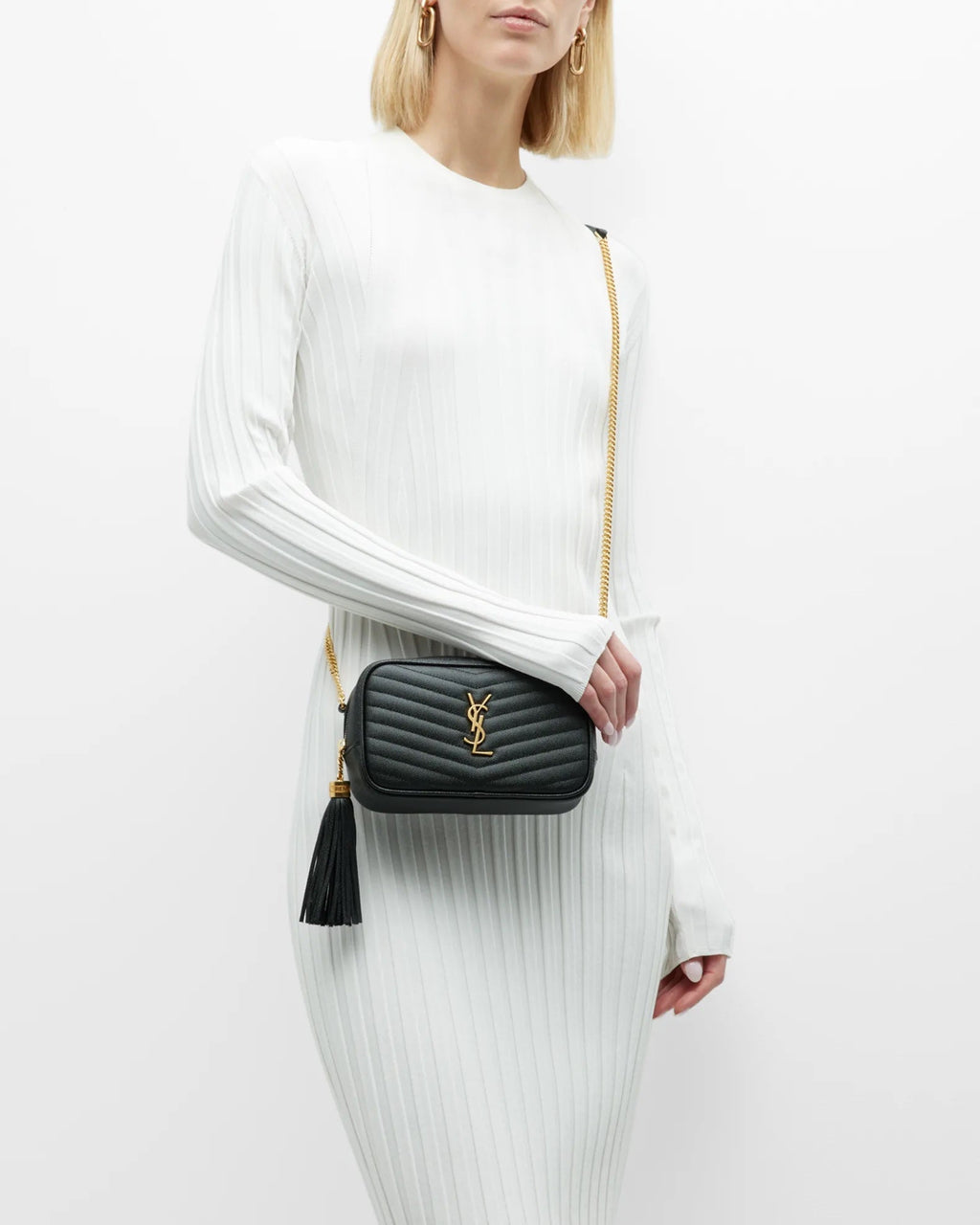 YSL LOU MINI GRAIN DE POUDRE CAMERA CROSSBODY BAG