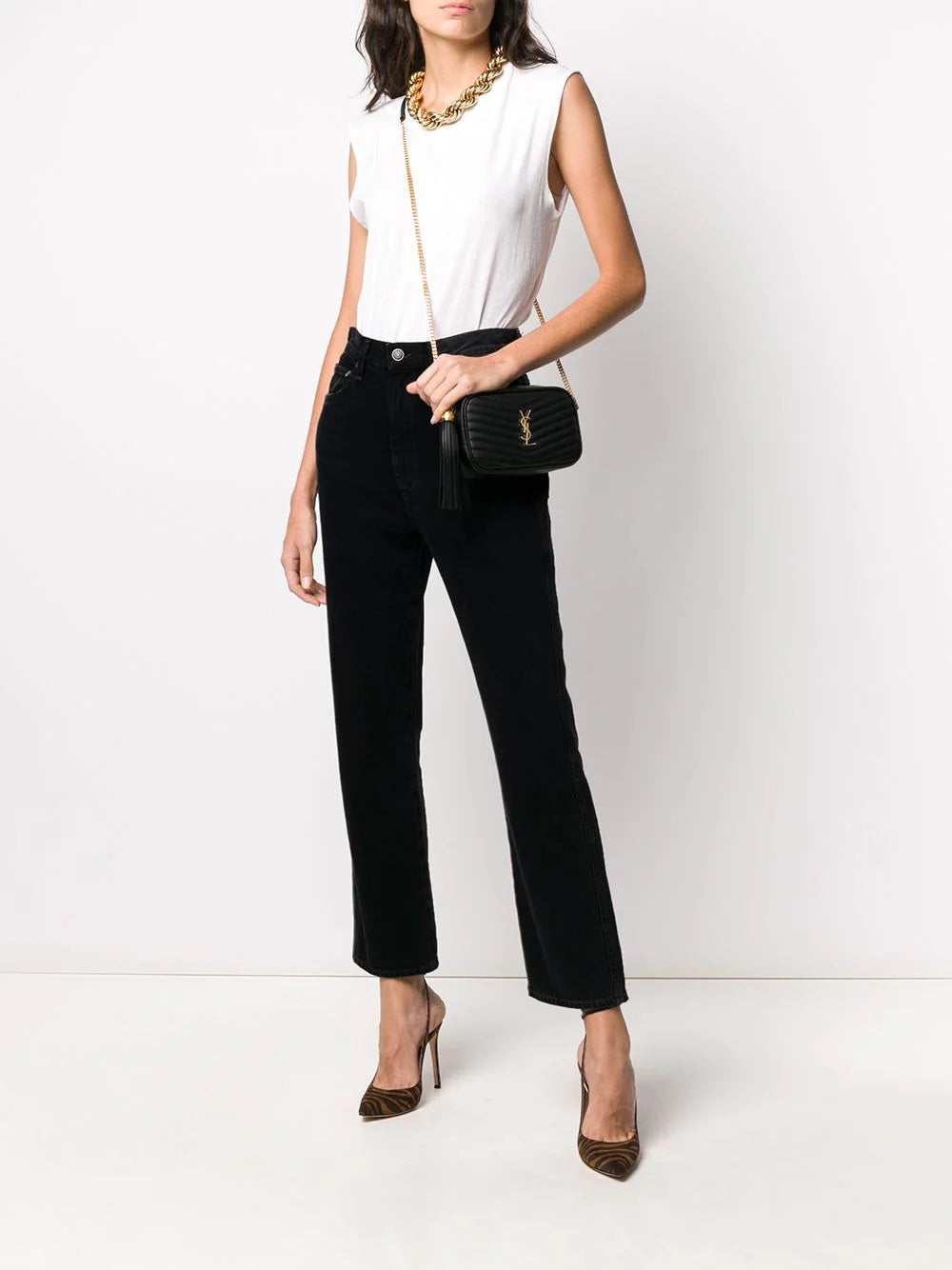 YSL LOU MINI GRAIN DE POUDRE CAMERA CROSSBODY BAG