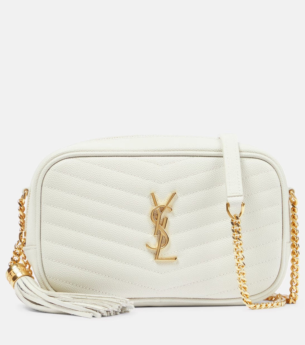 YSL LOU MINI MATELASSE LEATHER SHOULDER BAG BLANC VINTAGE