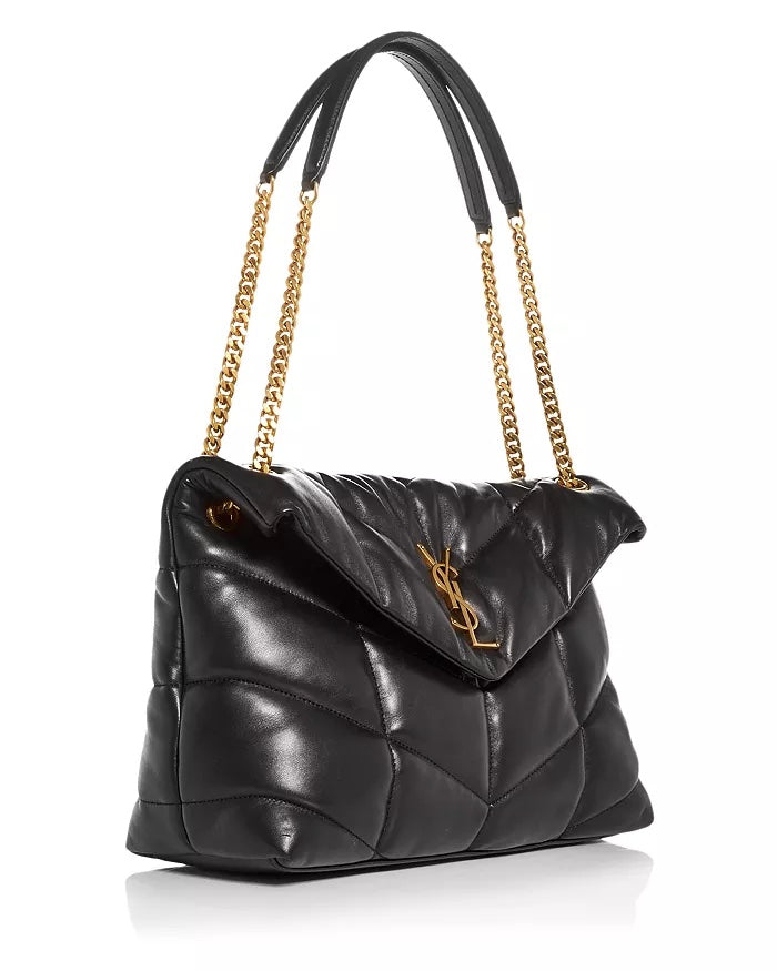 YSL LOULOU MEDIUM QUILTED PUFFER LEATHER SHOULDER BAG