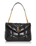YSL LOULOU MEDIUM QUILTED PUFFER LEATHER SHOULDER BAG