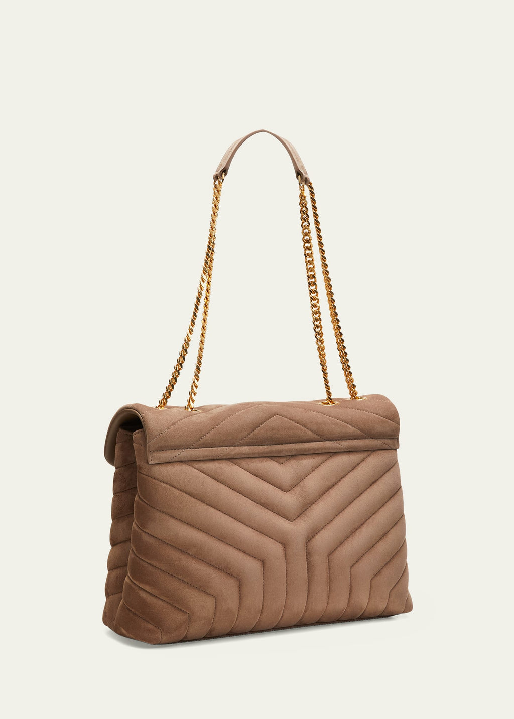 YSL LOULOU QUILTED SUEDE MEDIUM SHOULDER BAG
