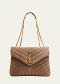 YSL LOULOU QUILTED SUEDE MEDIUM SHOULDER BAG