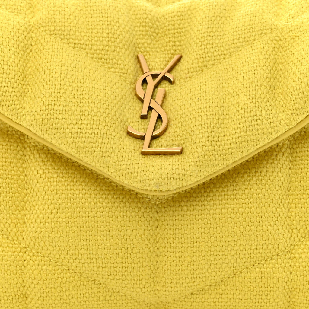 YSL QUILTED CANVAS LOULOU PUFFER TOY SHOULDER BAG