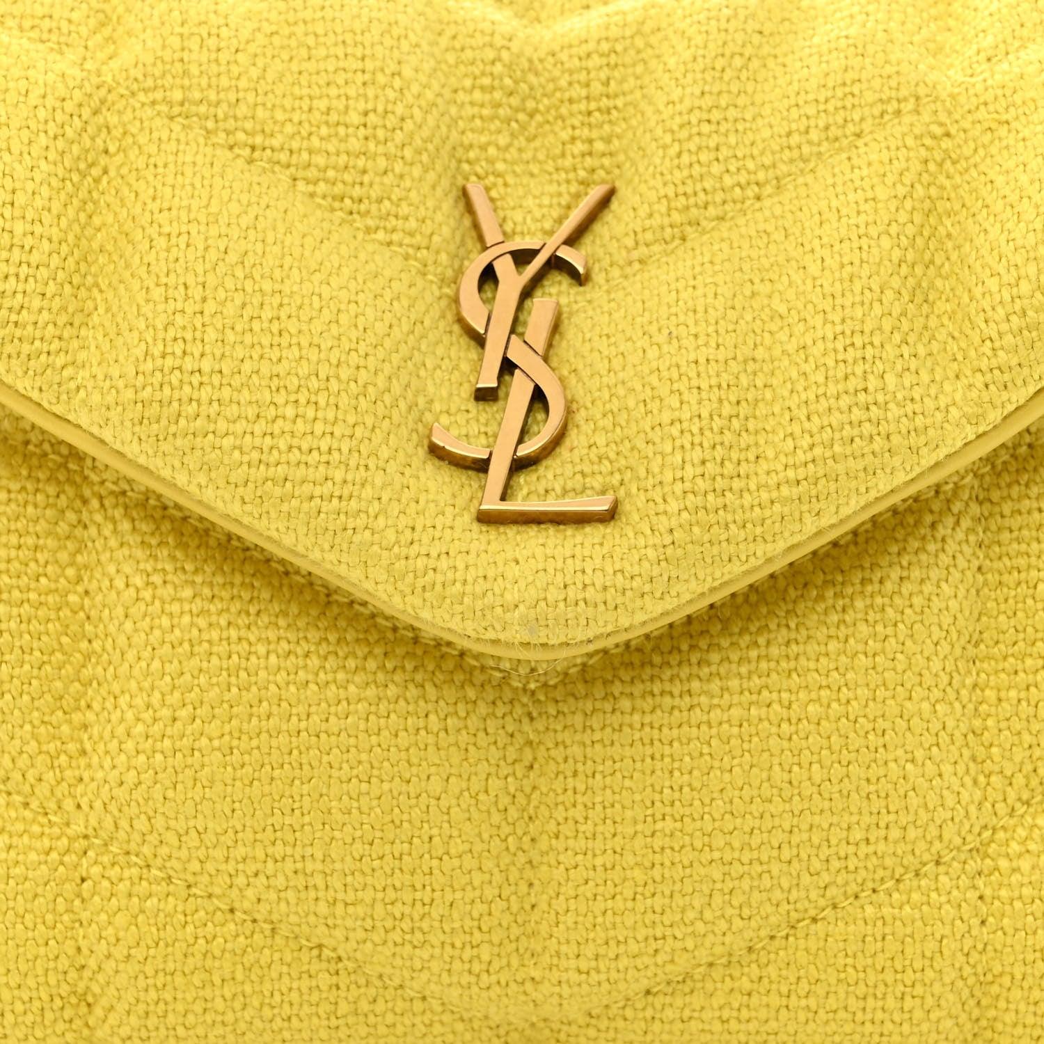 YSL QUILTED CANVAS LOULOU PUFFER TOY SHOULDER BAG