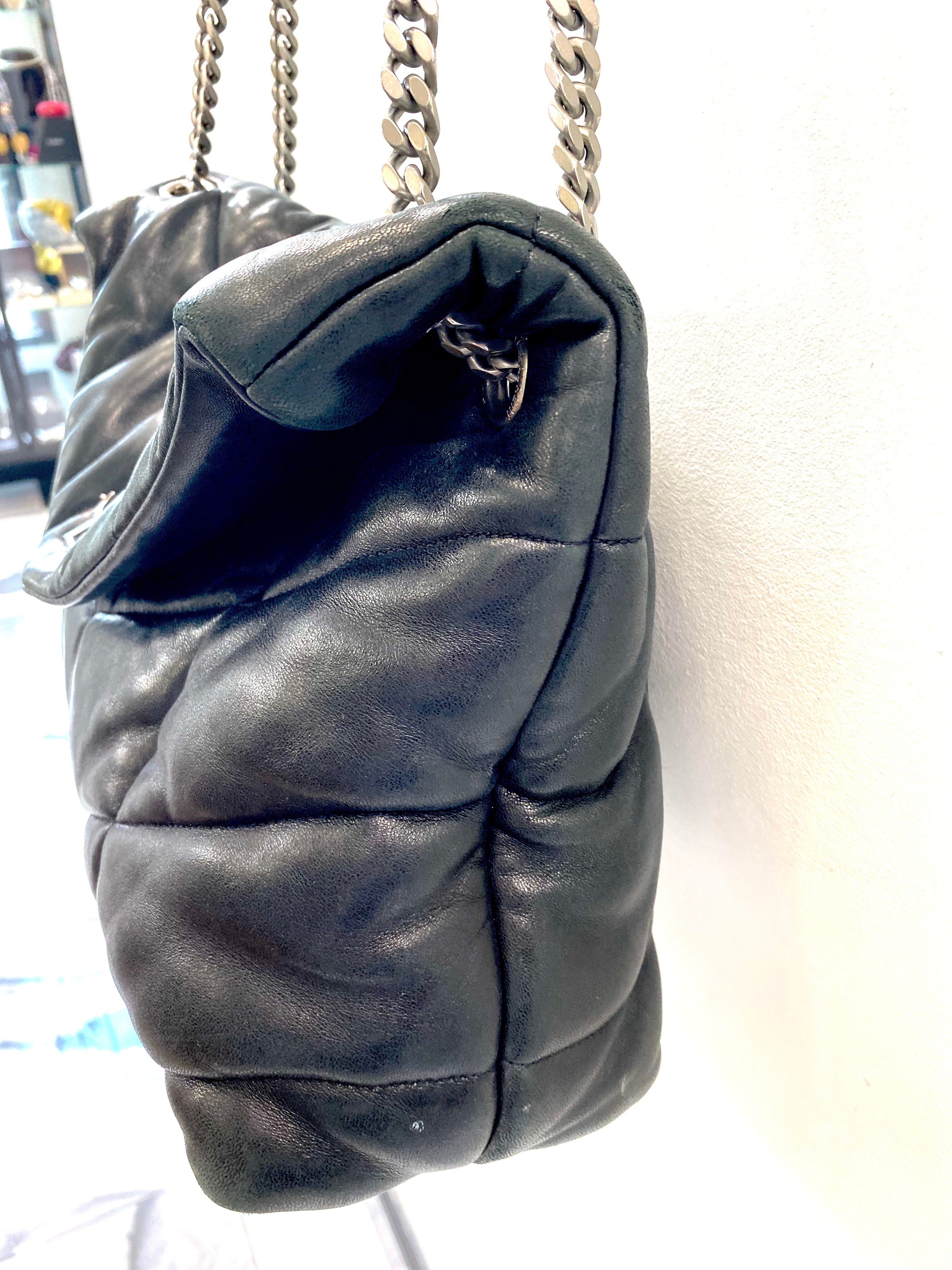 YSL PUFFER LOULOU MEDIUM CHAIN BAG IN QUILTED LAMBSKIN