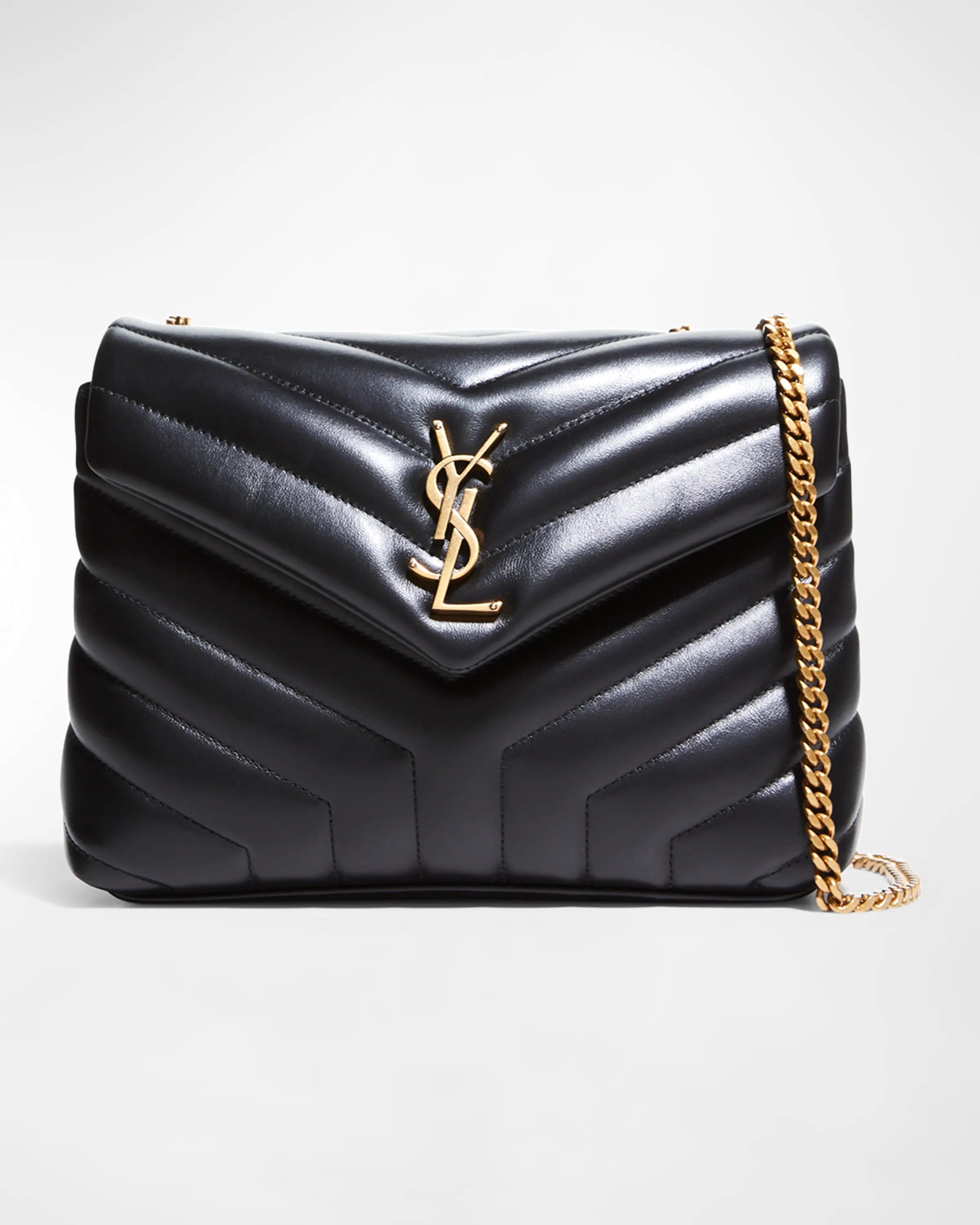YSL QUILTED CALFSKIN SMALL LOULOU SHOULDER BAG
