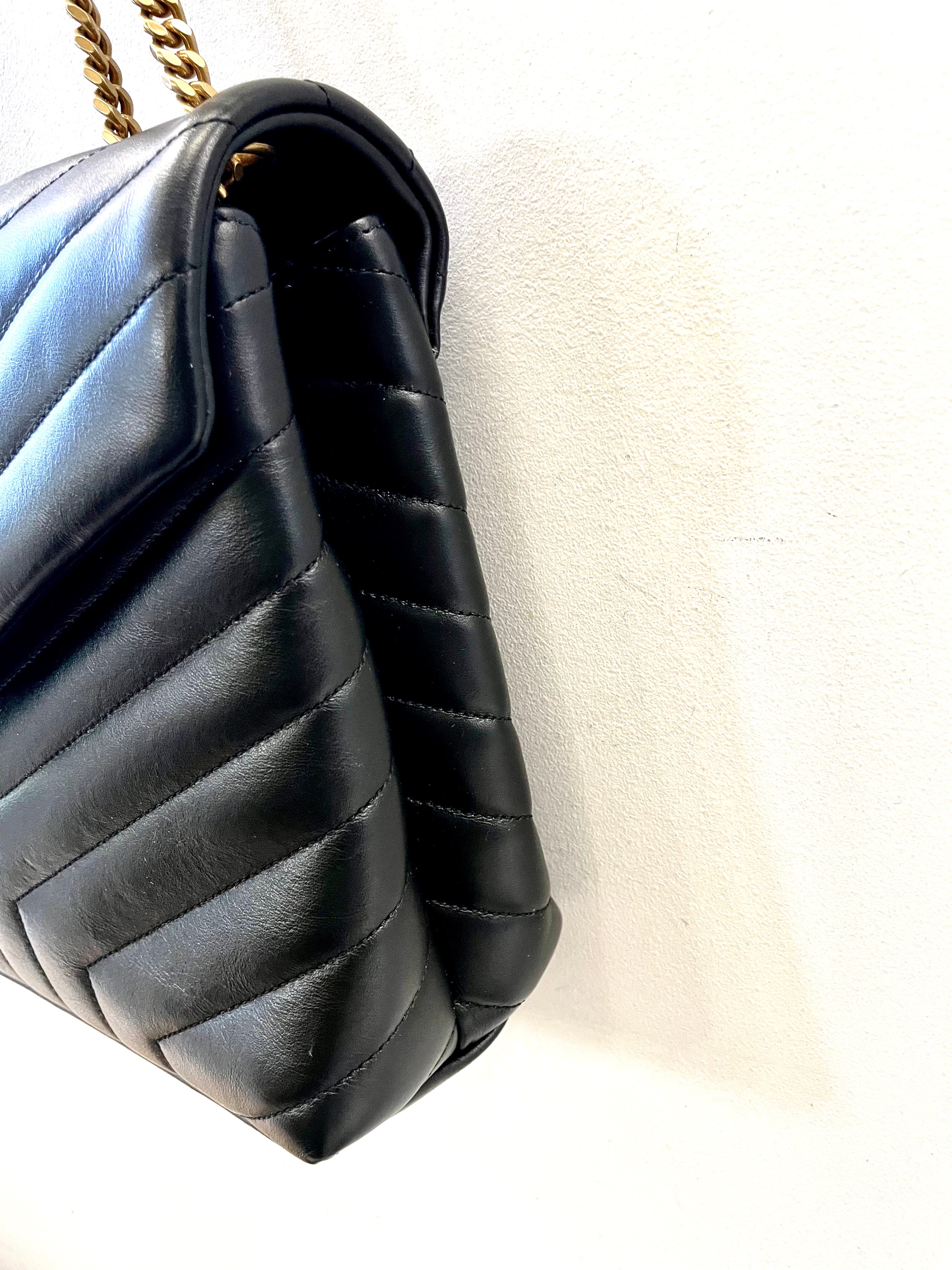 YSL MEDIUM LOULOU Y QUILTED CALFSKIN SHOULDER BAG