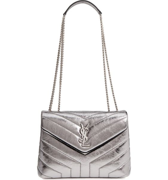YSL MONOGRAM METALLIC CALFSKIN LOULOU BAG