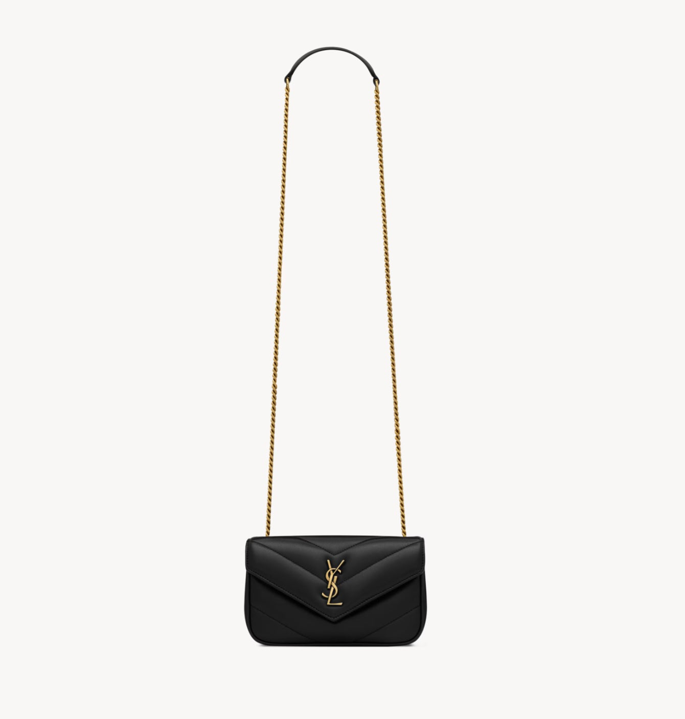 YSL LAMBSKIN QUILTED MONOGRAM MINI LOULOU BAG
