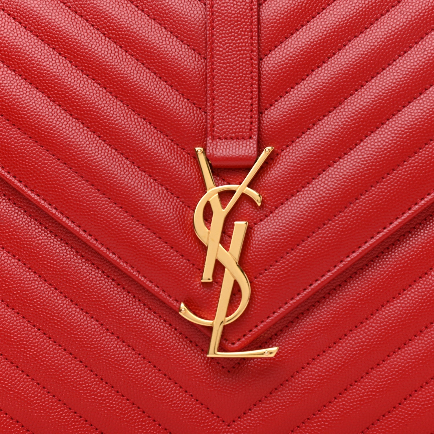 YSL CHEVRON MATELASSE MONOGRAM LARGE SATCHEL