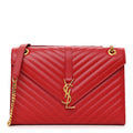 YSL CHEVRON MATELASSE MONOGRAM LARGE SATCHEL