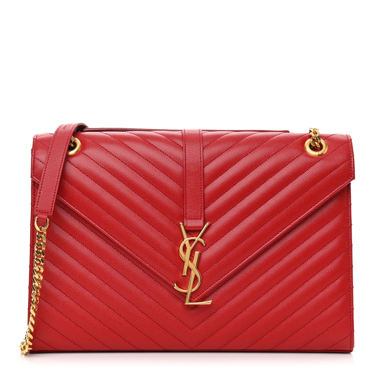 YSL CHEVRON MATELASSE MONOGRAM LARGE SATCHEL