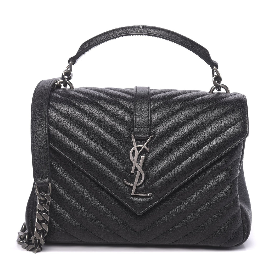 YSL COLLEGE MEDIUM QUILTED LEATHER SHOULDER BAG