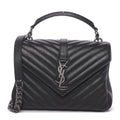 YSL COLLEGE MEDIUM QUILTED LEATHER SHOULDER BAG