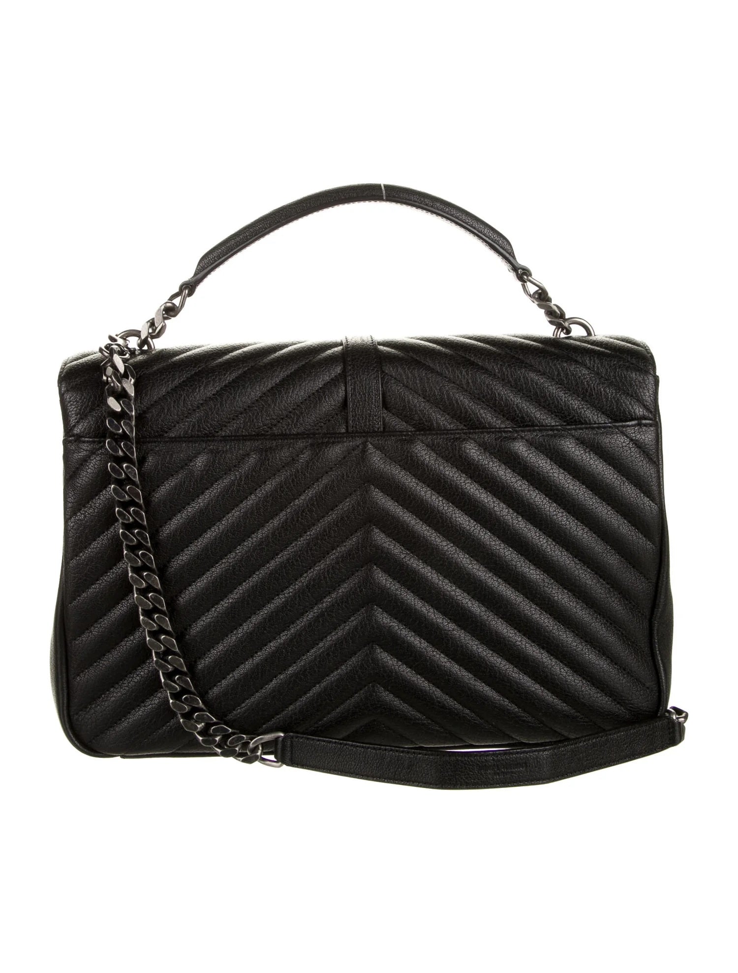 YSL COLLEGE MEDIUM QUILTED LEATHER SHOULDER BAG