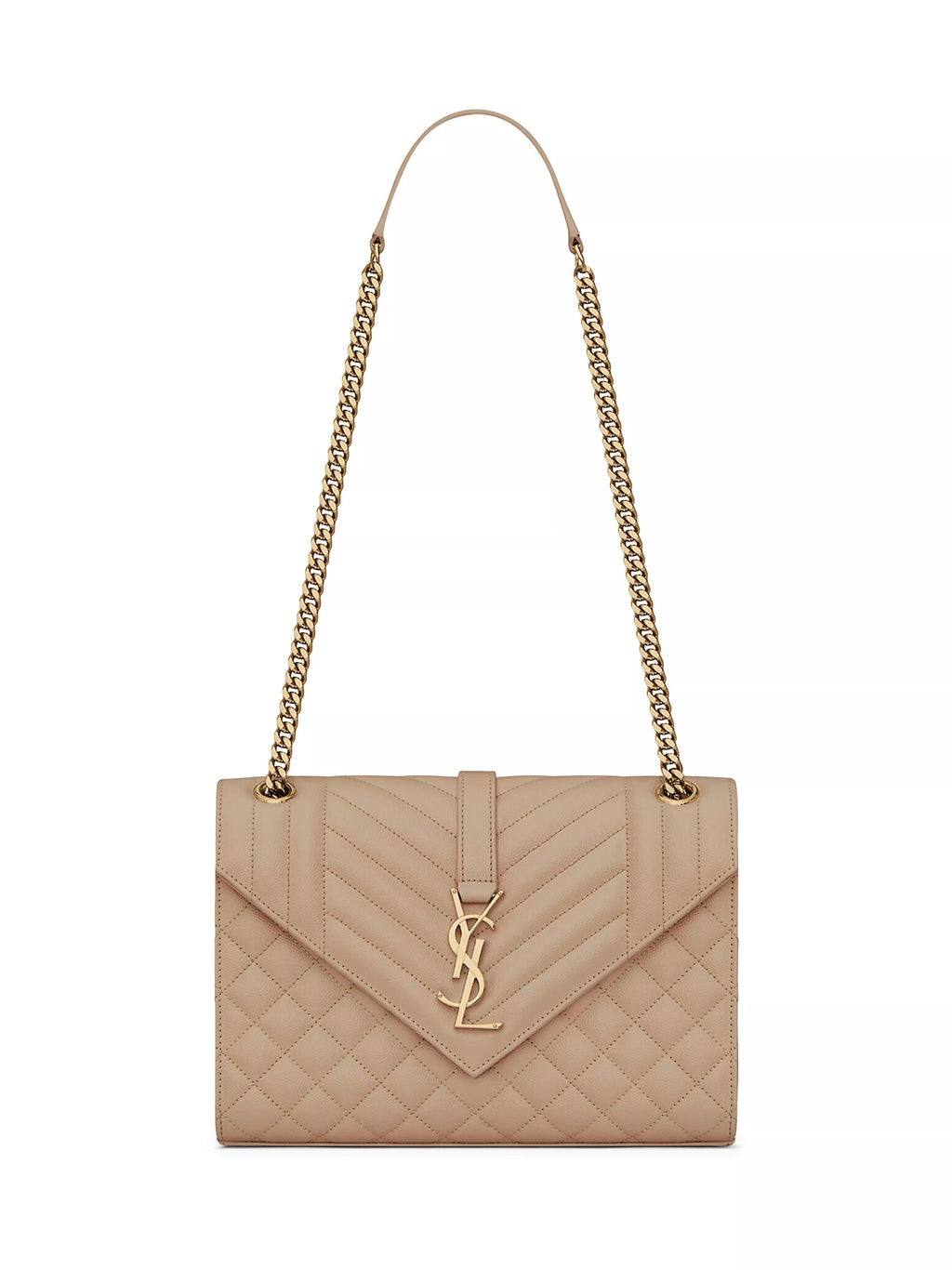 YSL MEDIUM ENVELOPE MONOGRAM MATELASSE LEATHER BAG