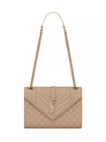 YSL MEDIUM ENVELOPE MONOGRAM MATELASSE LEATHER BAG