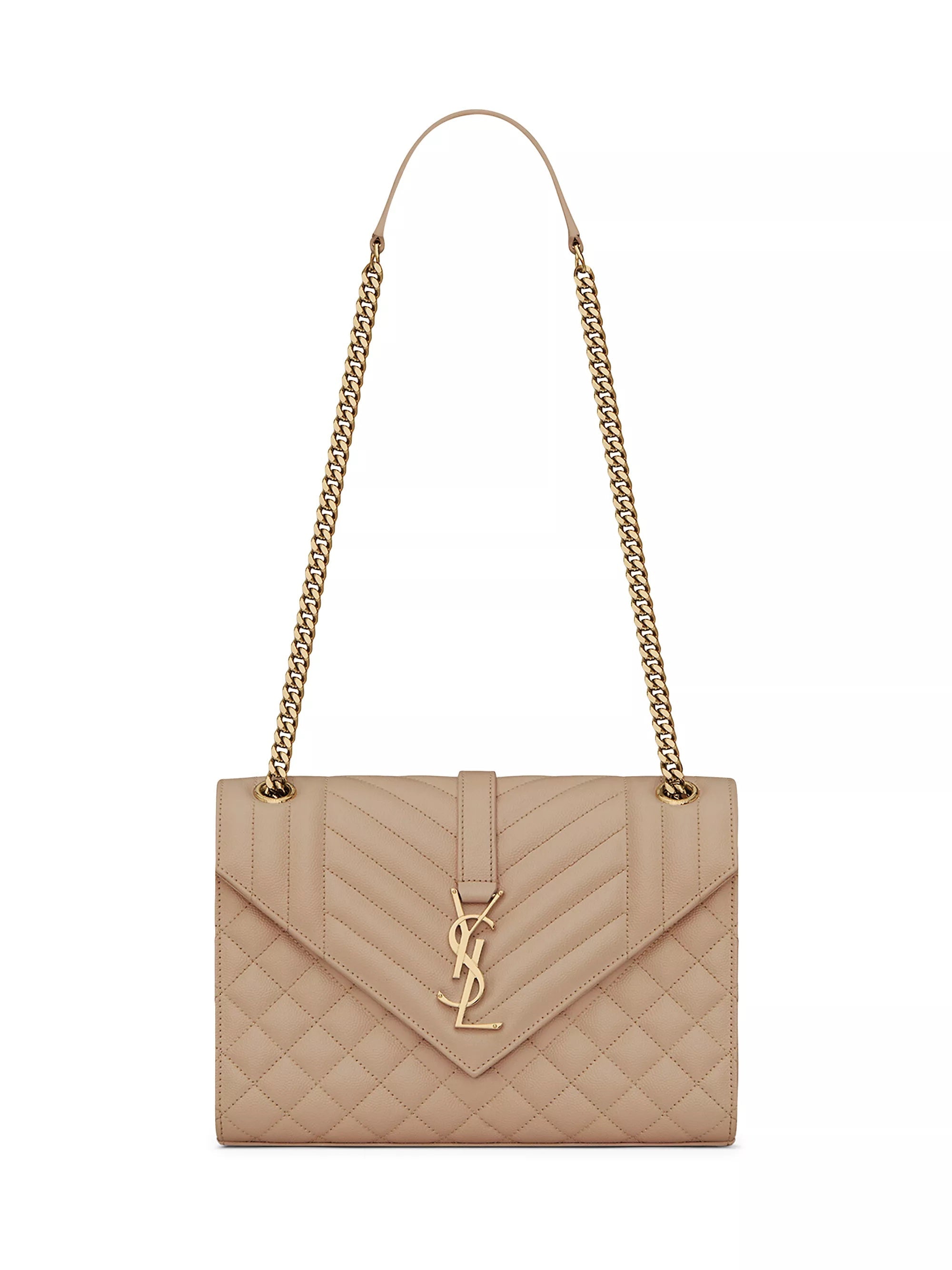 YSL MEDIUM ENVELOPE MONOGRAM MATELASSE LEATHER BAG