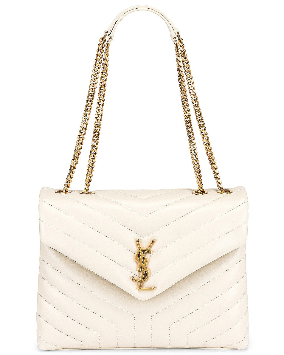YSL MEDIUM LOULOU CALFSKIN LEATHER CHAIN BAG