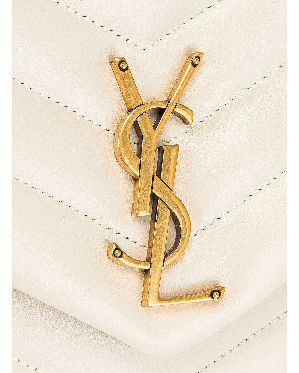 YSL MEDIUM LOULOU CALFSKIN LEATHER CHAIN BAG