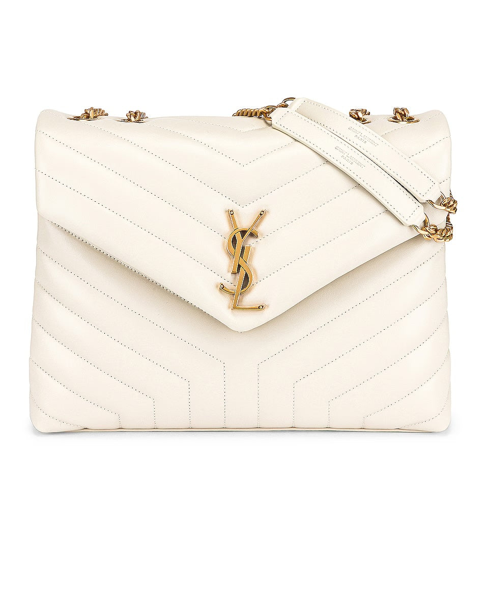 YSL MEDIUM LOULOU CALFSKIN LEATHER CHAIN BAG