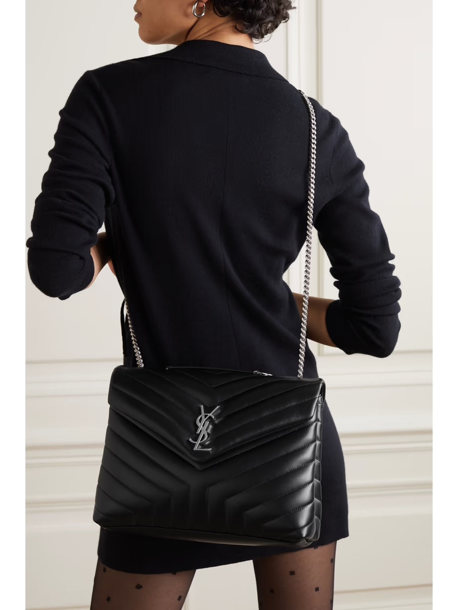 YSL MEDIUM LOULOU MATELASSE LEATHER SHOULDER BAG
